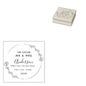 Aangepast script Toekomst Mr & Mrs Retouradres Rub Rubberstempel (Gestempeld)
