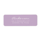 Aangepast script voor reeks | Lavender | Retouradr Etiket (Voorkant)