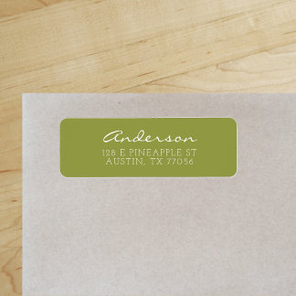 Aangepast script voor reeks | Olive Green Return-a Etiket