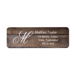 Aangepast script voor Rustige patroonmonogram Etiket