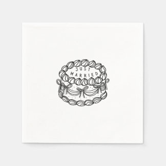 Aangepast servet - Just Married - taart