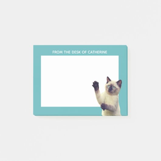 Aangepast Siamese Kitten Blauwgroen Blue Post-it® Notes (Voorkant)