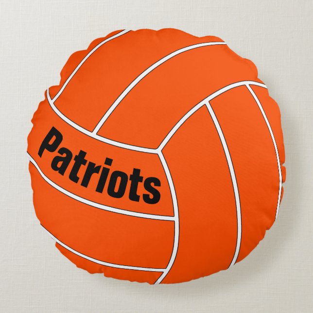 Aangepast Sierkussen voor kleur- en tekstvolleybal Rond Kussen (Voorkant)