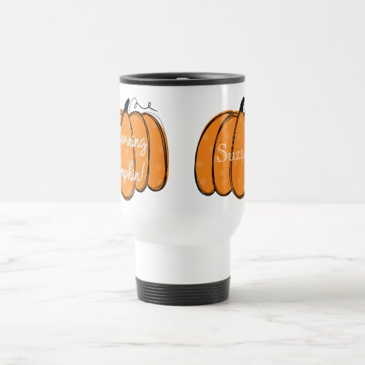 Aangepast Sinaasappel Goede Morning Pumpkin Reisbeker (Center)