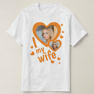 Aangepast sinaasappel Ik hou van mijn vrouw mannen T-shirt