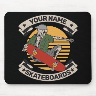Aangepast skateboard nose Grab Skeleton Skater Muismat