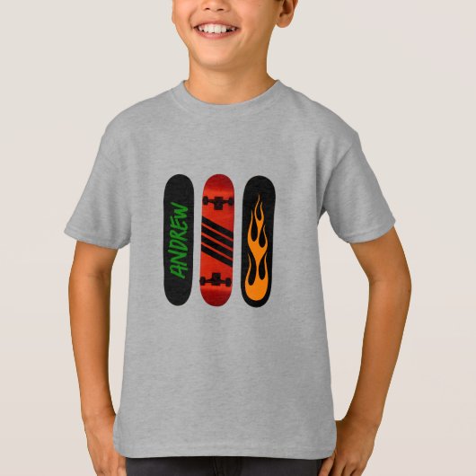 Aangepast skateboard t-shirt (Voorkant)