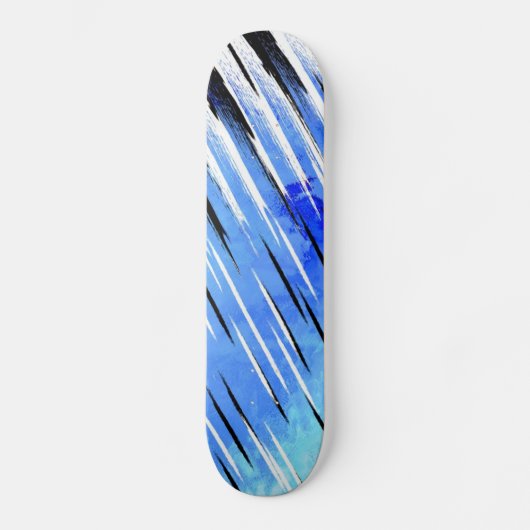 Aangepast skateboardeffect Blauw zwart wit Skateboard (Voorkant)