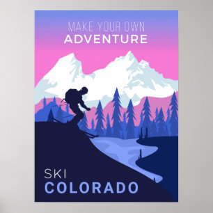 Aangepast Ski-poster voor locatie Poster