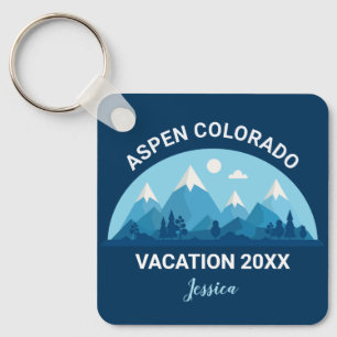 Aangepast skigebied Colorado Mountain Vacation Blu Sleutelhanger