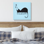 Aangepast slaapkat Silhouette Canvas Afdruk (Insitu (Slaapkamer))