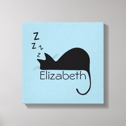 Aangepast slaapkat Silhouette Canvas Afdruk (Voorkant)