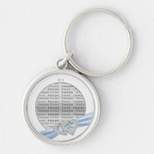 Aangepast Sleutelhanger Ice Blue Ribbon
