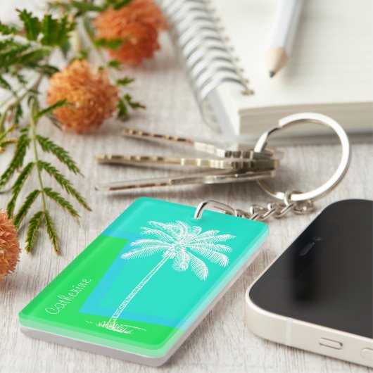 Aangepast Sleutelhanger voor kleurrijke palmstruct (Voorkant Rechts)