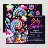 Aangepast Snoep Baby shower Kaart (Voorkant / Achterkant)