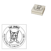 Aangepast Somalisch Cat Retouradres Rubberstempel (Gestempeld)