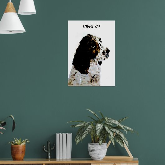 Aangepast spaniel spaniel Pet Poster (Woonkamer 1)