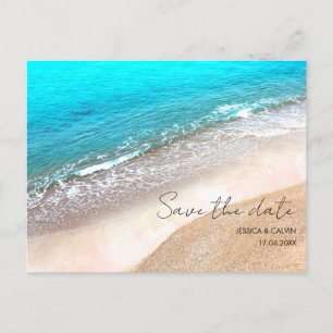 Aangepast sparen de datum Briefkaart Beach bruilof