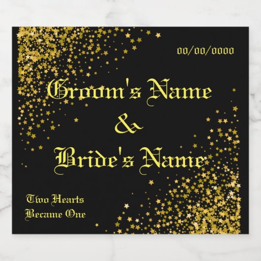 Aangepast Sparkling Wijnetiket (Enkel label)