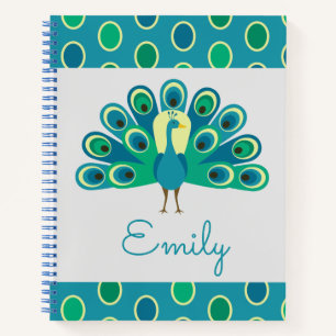 Aangepast spiral notebook met Peacock Notitieboek
