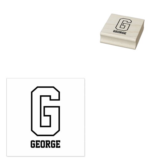 Aangepast Sportief Gepersonaliseerd Monogram Rubberstempel (Gestempeld)
