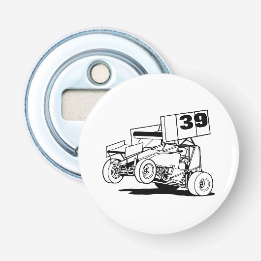 Aangepast Sprint Car-Pet, pas het aan Button Flesopener (Voorkant)