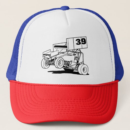 Aangepast Sprint Car-Pet, pas het aan Trucker Pet (Voorkant)