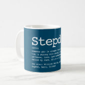 Aangepast Stepdad Definition Typografie Blue Koffiemok (Voorkant links)