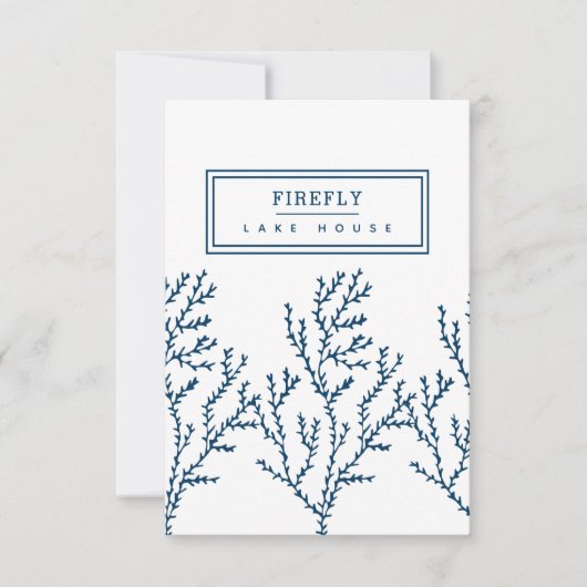 Aangepast, stijlvol Seaweed Pattern Blauwgroen Bla Bedankkaart (Voorkant)