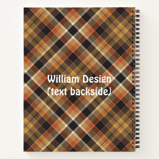 Aangepast stootpatroon stijlvol design tartan-gebl notitieboek (Achterkant)