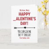 Aangepast Stout Geef me de 'V' vanavond Pijl Grapp Kaart (Gele Bloem)