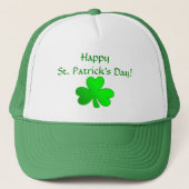 Aangepast str. Patrick Day Green Pet met Shamrock (Voorkant)