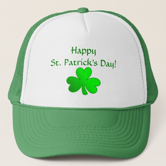 Aangepast str. Patrick Day Green Pet met Shamrock (Voorkant)