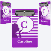 Aangepast streeppatroon | Modern kleurrijk monogra Mini Klembord