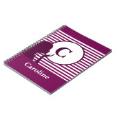 Aangepast streeppatroon | Modern kleurrijk monogra Notitieboek (Linkerzijde)