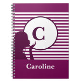 Aangepast streeppatroon | Modern kleurrijk monogra Notitieboek (Voorkant)