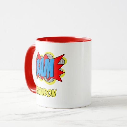 Aangepast stripboek Pop Art Style BAM! Mok (Voorkant links)