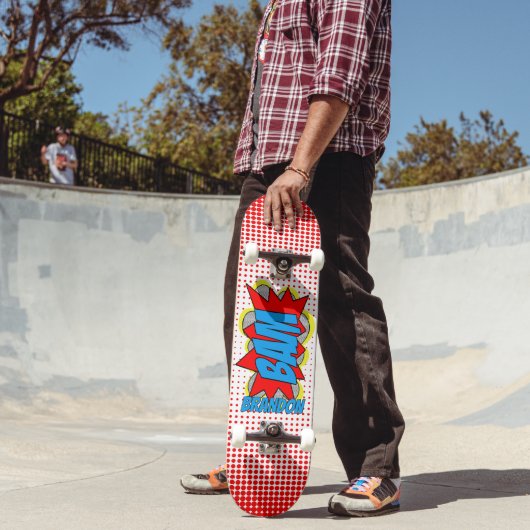 Aangepast  stripboek Pop Art Style BAM! Skateboard (Buiten 2)