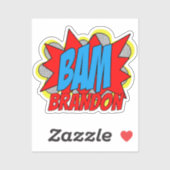 Aangepast  stripboek Pop Art Style BAM! Sticker (Vel)
