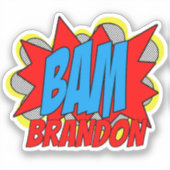 Aangepast  stripboek Pop Art Style BAM! Sticker (Voorkant)