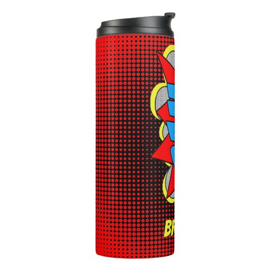 Aangepast stripboek Pop Art Style BAM! Thermosbeker (Gedraaid links)