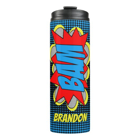 Aangepast  stripboek Pop Art Style BAM! Thermosbeker (Voorkant)