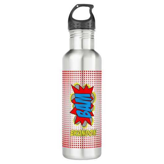 Aangepast  stripboek Pop Art Style BAM! Waterfles (Voorkant)