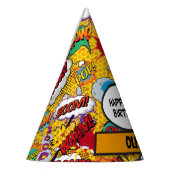 Aangepast stripboek superheld op zaterdag feesthoedjes (Links)