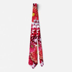 aangepast stropdas abstract roze witte bloemen