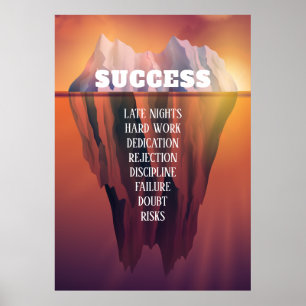 Aangepast succes Iceberg Motivatie Poster