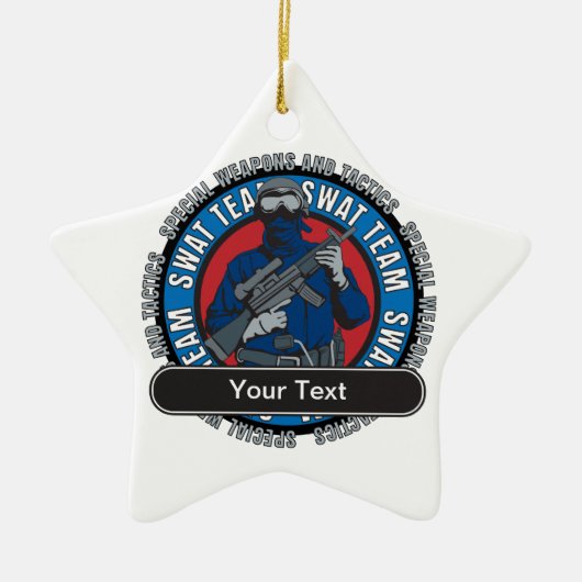Aangepast SWAT-team Keramisch Ornament (Voorkant)