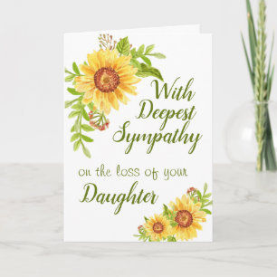 Aangepast sympathie Floral Sunflower Dochter Kaart