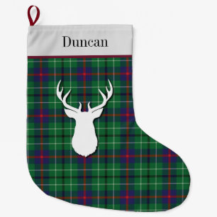 Aangepast Tartan Clan Duncan Green Paars Grote Kerstsok