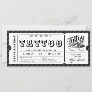 Aangepast Tatoeage Cadeaubon Ticket Certificaat Bo Kaart